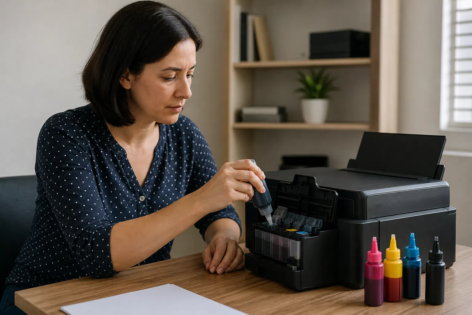 Foto realista sobre preparar trabalhos escolares para impressão: verificacao