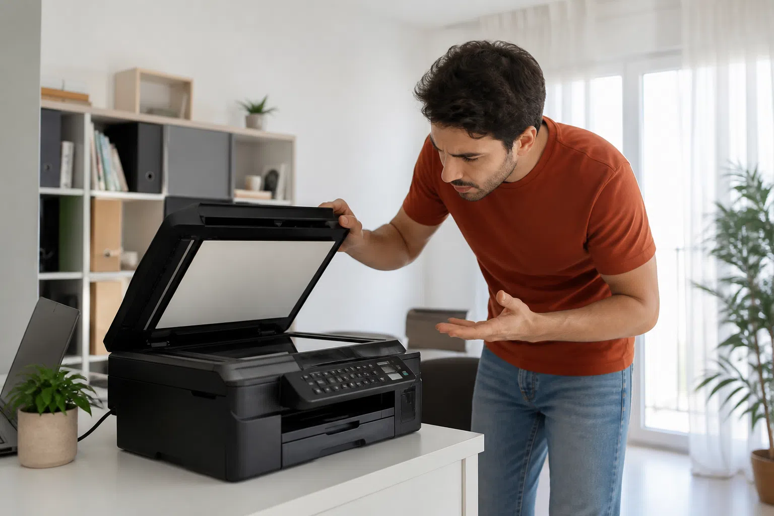 Ilustração editorial sobre resolver falhas básicas do scanner: capa